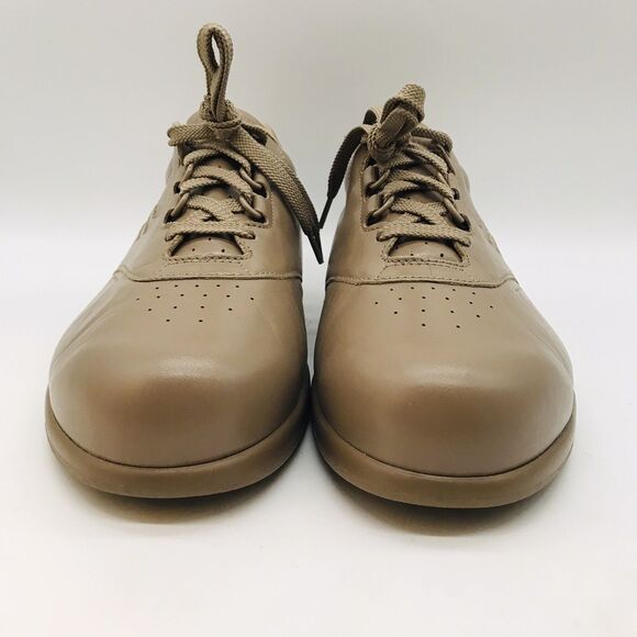 SAS Free Time Taupe Leather Women's 12W Shoes Comfy Lace Up Walking Sneakers - Picture 2 of 13